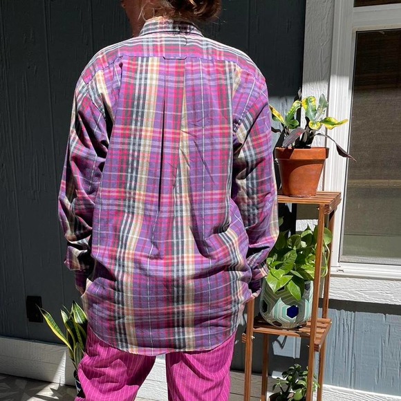 Colorful Plaid Button Up Medium Colours by Alexander Julian - Picture 4 of 4